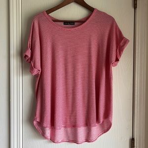 Kim & Cami large red and white striped tunic